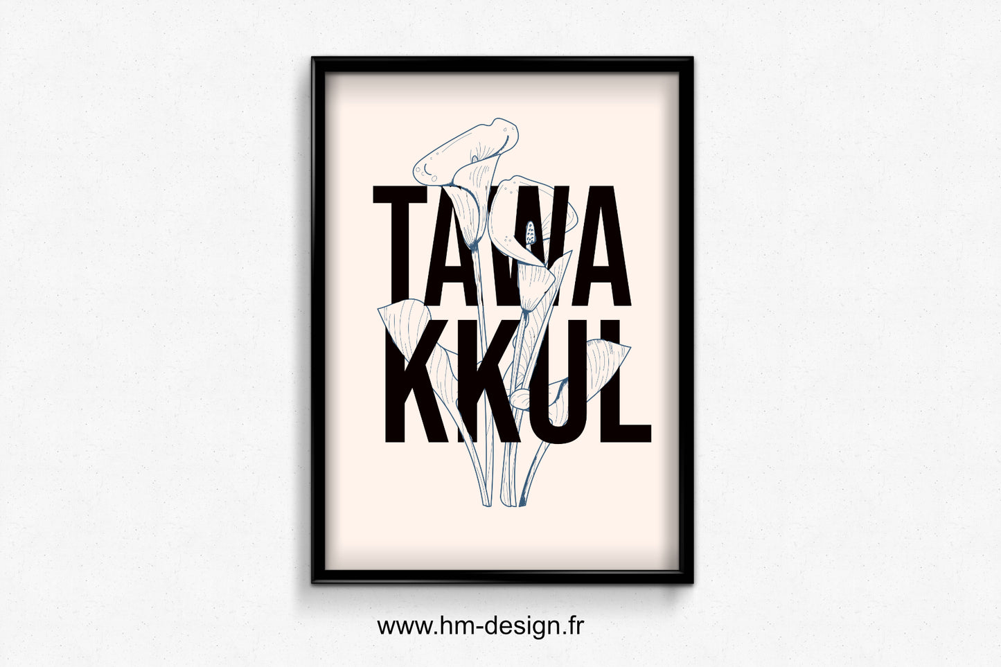 Poster TAWAKKUL  FLEURI MINIMALISTE