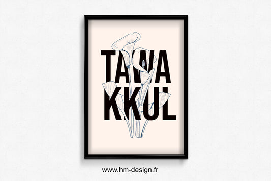 Poster TAWAKKUL  FLEURI MINIMALISTE